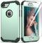 IDweel for iPhone 8 Case with Tempered Glass Screen Protector, 3 in 1 Shockproof Slim Hybrid Heavy Duty Cover