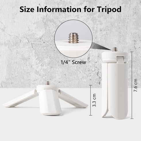MUZIRI KINOKOO Mini Tripod for Fuji Instax Pal with 1/4 Inch Screw - Compatible for Polaroid PAL/EVO/70/LOMO Instant Camera - Portable Camera Tripod with Slip Resistant Rubber Footpads - White