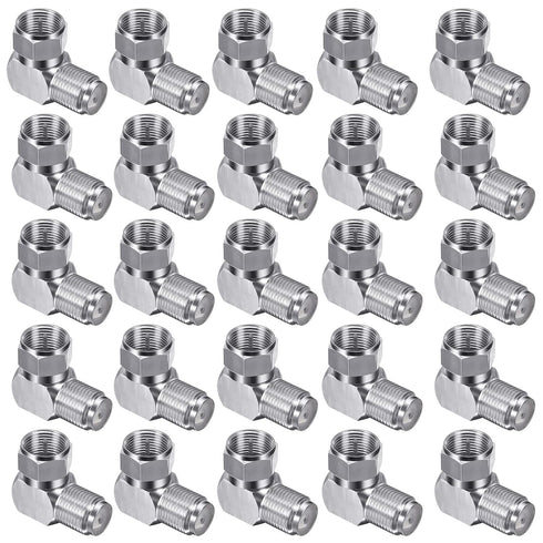 Right Angle Coaxial Connector, 50 Pcs F Type Female to Male Adapter for RG59/RG6 Coax Cable