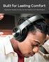 DOQAUS Bluetooth Headphones Over Ear, 90 Hours Playtime Wireless Headphones with Noise Isolating HiFi Stereo, Black
