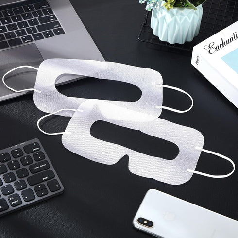200 Pcs Disposable VR Face Mask, Breathable Nonwoven Fabric Sanitary Cover Eye Mask for VR, White