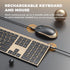 Vssoplor Wireless Keyboard and Mouse Combo, 2.4GHz Rechargeable Quiet Full-Size Set for Windows, Laptop, PC