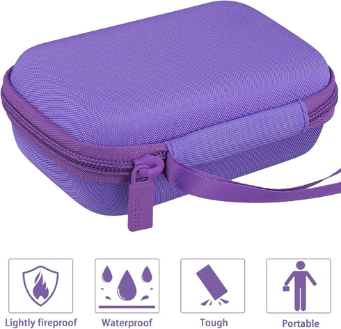 co2CREA Hard Carrying Case for JBL Go 4 Go3 Go 3 Eco, Waterproof Ultra Portable Bluetooth Speaker (Purple Case)