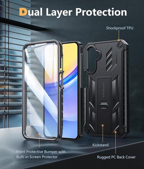 FNTCASE Military Grade Drop Proof Case for Samsung Galaxy A15-5G, Heavy Duty Rugged Full Body Shockproof Cover - 6.5