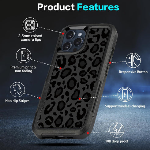 Shopify SEO Optimized:
iPhone 15 Pro Max Case - 5 in 1 Heavy-Duty Slim, Cute Leopard + 2 Screen & Camera Lens