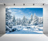 BELECO 5x3ft Fabric Winter Snow Forest Backdrop, Majestic White Xmas Tree Scene for Christmas New Year Event