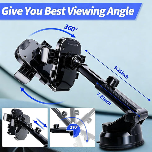 Runhike 360 17 16 Windshield Phone Mount for Car, Adjustable Universal Cell Phone Holder, for Dashboard Windshield Car