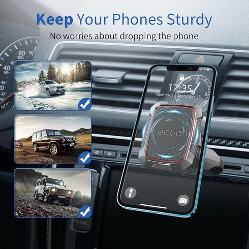 OQTIQ Magnetic CD Phone Car Mount for Car CD Player, Built-in 6 Strong Magnets