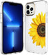 BAISRKE iPhone 13 Pro Case - Clear Case with Sunflower, Shockproof Hard Back Cover for 6.1 inch 2021