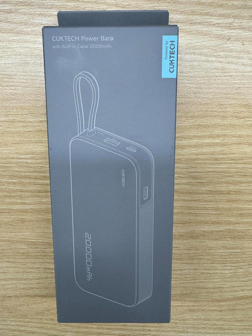 CUKTECH 20000mAh 45W Power Bank with Built-in USB C Cable, Fast Charging Battery Pack for iPhone 16/15 Pro Max, Samsung