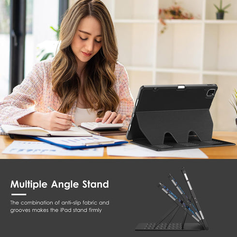 VIKESI 12.9 6th 5th 4th 3rd 2022/2021/2020/2018,Multiple Case for iPad Pro / / / Generation Case Angles Magnetic Stand