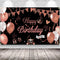 KOKAR Happy Birthday Decorations Banner, Large Black and Rose Gold Sign for Girls Women Birthday Party