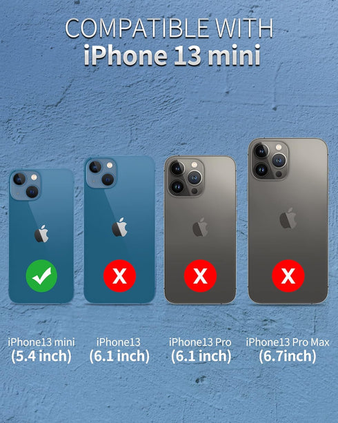 SPORTLINK Compatible with iPhone 13 Mini Waterproof Case - Built in Screen Protector Full Body Shockproof Dustproof IP68 Waterproof Case for iPhone 13 Mini 5.4 Inch Blue