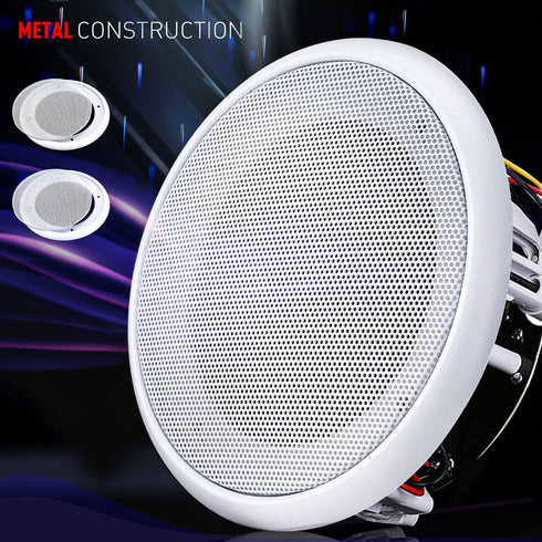 Facmogu 2PCS 6.5in Ceiling Speaker Grille Covers, White Round Grill for 6.5 Inch Speaker with 8 Mounting Screws