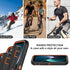 Annymall iPhone 13 Case (Black Orange) - Heavy Duty 3-Layer Shockproof Cover + 2 Screen Protectors for 6.1" Apple