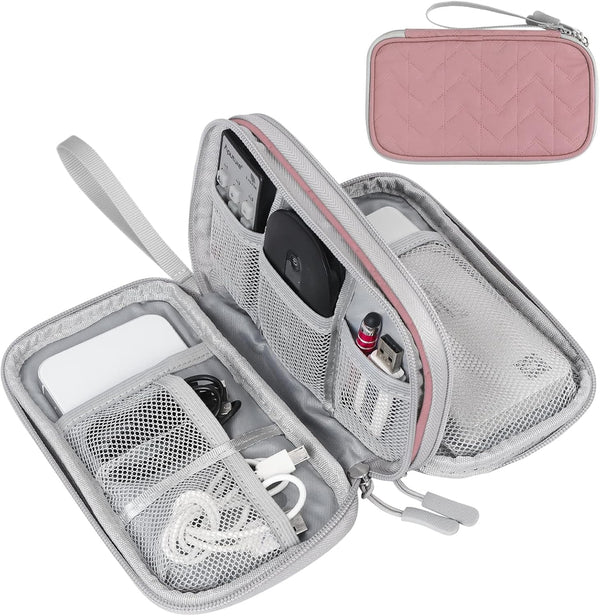 FYY Electronic Organizer, Portable Travel Cable Organizer Bag Pouch, Waterproof Double Layers All-in-One Storage for