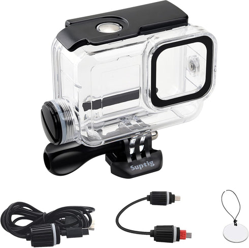 Suptig Waterproof Housing Case for Gopro Hero 12/11/10/9 Black, Dive Case Charging Case, Waterproof to 164Ft