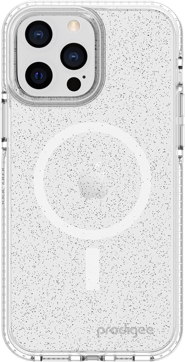 Prodigee Superstar Clear + Mag Case for Apple iPhone 14 & 13 | 6.1 inch | Sparkle Glitter | Shockproof | Wireless