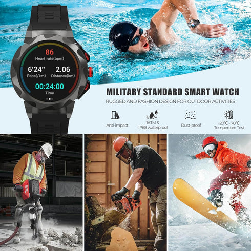 FILIEKEU Business Smart Watch for Men with 100 Sports Modes, 5ATM Waterproof, 1.46'' HD Screen