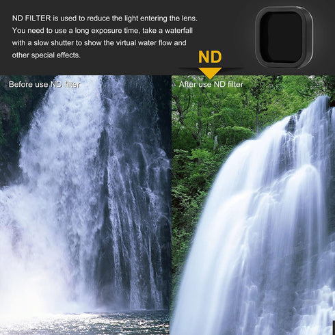 GEPULY 4 Pack ND8 ND16 ND32 ND64 12/11/10/9 Camera Lens Filter for GoPro Hero Black, Neutral Density Lens Filters