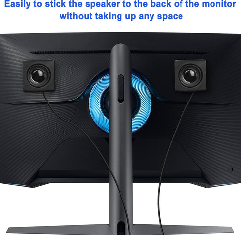 XMSJSIY Mini Computer Speaker for Desktop PC, USB Powered Stereo, 3.5mm TRS Input, Small Speakers, 1 Pair