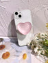 Transparent Heart Shaped Mobile Phone Grip, Pink Resin Folding Stand, Convenient Accessory (Pink)