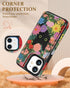 Shorogyt Wallet Case for iPhone 11, Designer Floral Cat Pattern Kickstand Magnetic Clasp Leather Phone Case