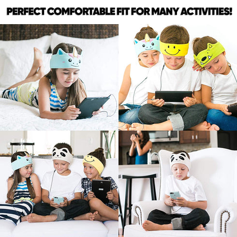CozyPhones Kids Headphones, Volume Limited with Thin Speakers & Soft Fleece Headband - Perfect for Toddlers & Children