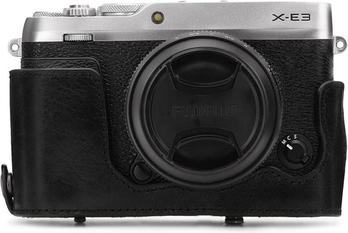 MegaGear Leather Camera Case for Fujifilm X-E3 with 23mm & 18-55mm Lens