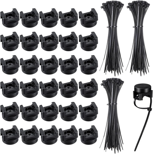 Molain Magnetic Zip Tie Mounts, 30Pcs Magnetic Clips with 200Pcs Magnetics Cable Ties,