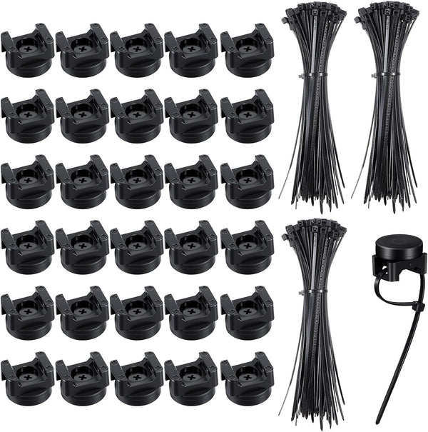 Molain Magnetic Zip Tie Mounts, 30Pcs Magnetic Clips with 200Pcs Magnetics Cable Ties,