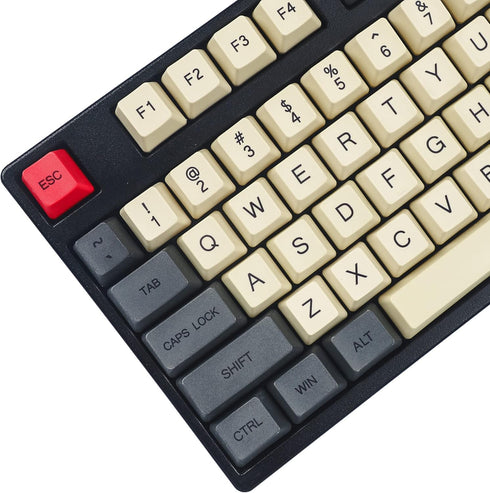 YMDK Dye Sub Carbon 96 84 ANSI ISO Keycaps - OEM Profile Thick PBT Mac Keycap Set for MX Keyboards