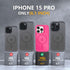 MOCCA Strong Magnetic Slim Translucent Case for iPhone 15 Pro, Military Drop Protection, Hot Pink