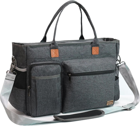Rabjen Nurse Tote Bag for Work with Padded 15.6 Laptop Sleeve, Medical
