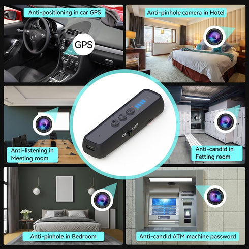 Hidden Camera Detectors - Anti Spy, Bug, Car GPS Tracker, Infrared, RF Detector, Anti Eavesdropping, Finder Device for