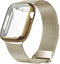 Geoumy Metal Magnetic Bands for Apple Watch 38mm, Stainless Steel Milanese Loop Replacement Strap (Light Gold)