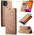 SINIANL iPhone 11 Leather Case, Book Folding Flip Case with Kickstand, Brown Protective Cover