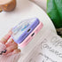 DEFBSC Clear iPhone 13 Case, Butterfly Sparkly Bling Glitter Design, Soft Slim TPU Bumper, Shockproof, Blue