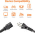 Amazon Basics 6 3 18 125 5-15P IEC320C13, PC Power Cable, feet, AC Power Cord for Monitor, Computer, TV, Prong, AWG