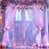Suppromo 208ft Decorations(4 58ft) Lavender Tulle Backdrop Curtain with Lights String for Wedding Baby Shower Lavender