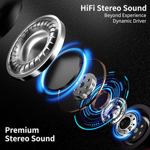 USB C Headphone for iPhone 15 Pro Max, Samsung S24 Plus, Galaxy Z Flip, Type C Earphone, Noise Canceling Bass Wired