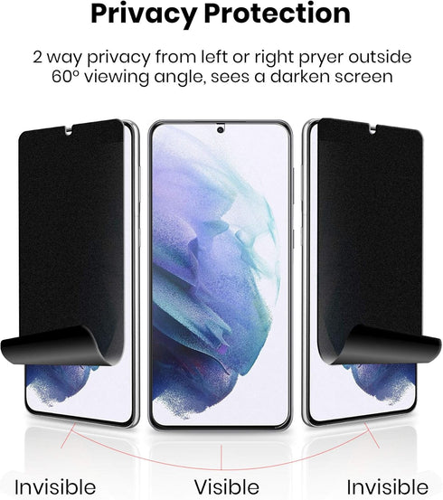 Galaxy S21 5G Screen Protector Matte Privacy Full Adhesive Soft Film, Anti Glare 2 Way Anti Spy Protection