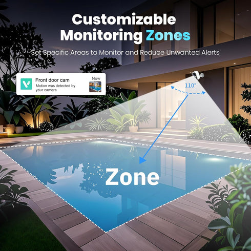 Techage 2K 2-Way IP66 Security Cameras Wireless Outdoor, Battery Powered WiFi Cameras for Home Security with AI Motion