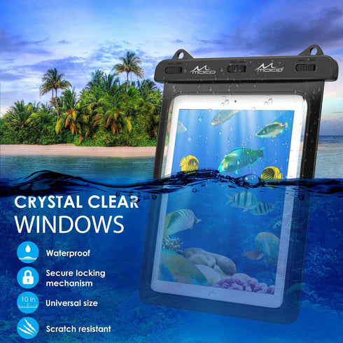 MoKo Waterproof Tablet Case, Dry Bag Pouch for iPad 10th, Pro 11 2022, Mini 6/5/4/3, Galaxy Tab