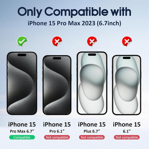 Ambison Matte Glass Screen Protector for iPhone 15 Pro Max (2 Pack) - Anti-Glare, Bubble-Free, 6.7" Install Frame, 2023