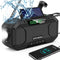 Portable Emergency Weather Radio with Waterproof Bluetooth Speaker, Hand Crank Solar Rechargeable, 5000mAh Charger,