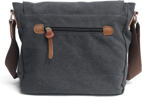Waterproof Camera Bag/Case, Vintage Canvas Leather Trim DSLR SLR Shoulder Messenger Sling Bag for Nikon, Canon, Sony,