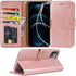 Arae Case for iPhone 12 Pro Max, Wallet Case Flip Cover with Card Holder, 6.7 inch (Rose Gold)