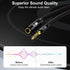 25FT 3.5mm Headphone Extension Cable, 4 Pole TRRS Male to Female Stereo Audio Cord, Nylon Braided, Microphone