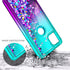 NZND Case for Motorola One 5G Ace - Tempered Glass Screen Protector, Sparkle Glitter Flowing Liquid Case